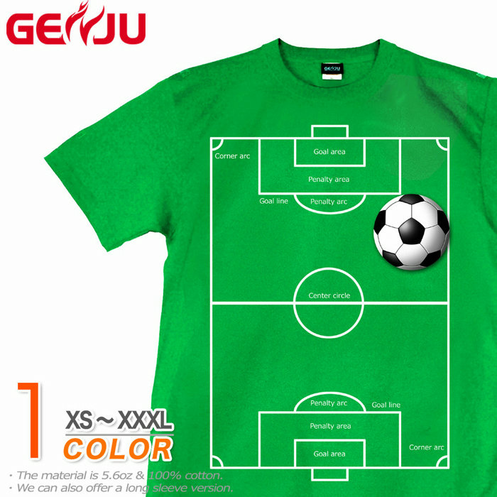 ★【GENJU】 メンズ Tシャツ サッカー 部活 サッカーボール スポーツ ユニフォーム 応援 グッズ ストリート アメカジ サイズ豊富 グラフィティ 半袖 ブランド 緑 グリーン 大きめサイズあり XS S M L XXL XXXL 2L 3L 4L 【The FootballField】