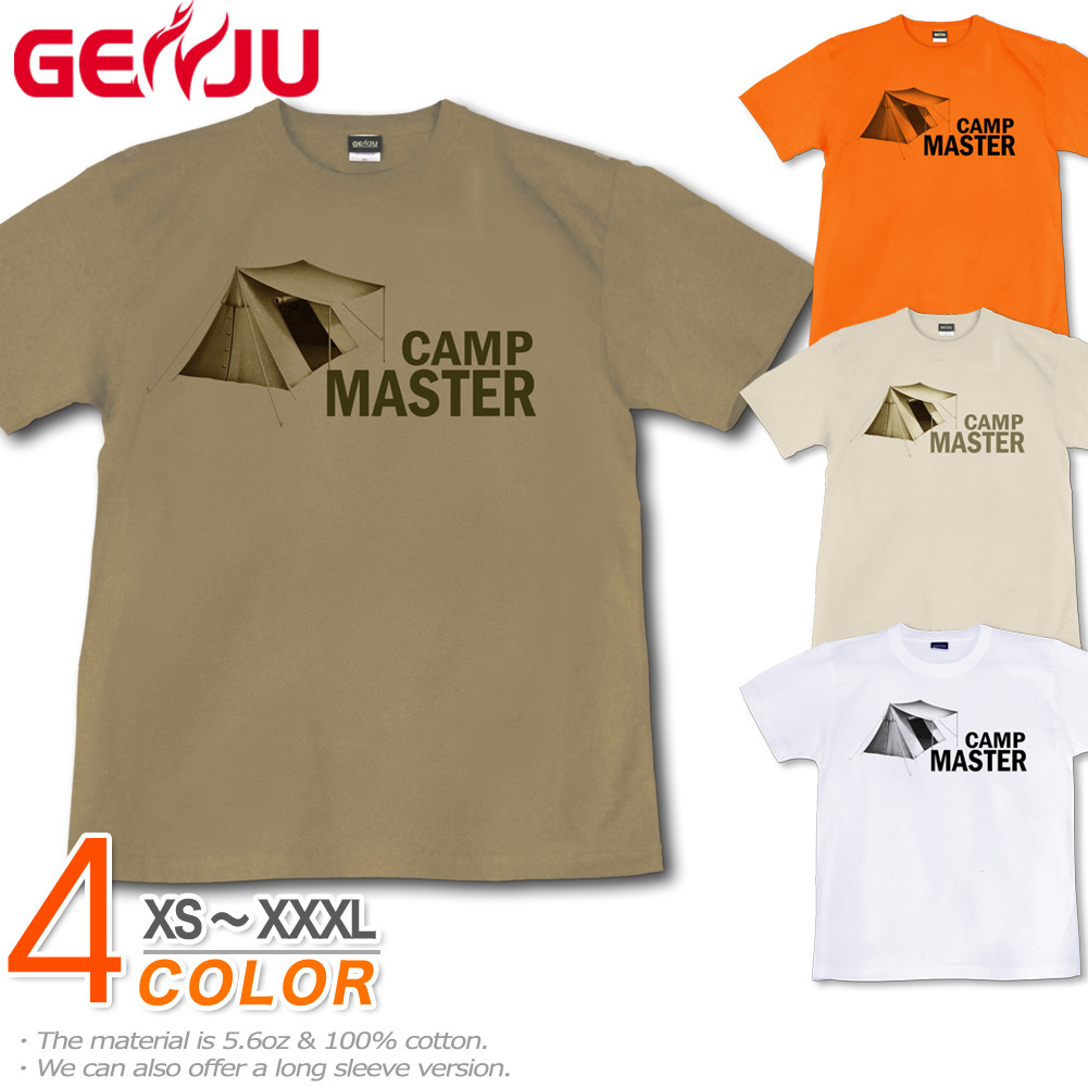 ★【GENJU】 メンズ Tシャツ キャンプ テント アウトドア キャンパー キャンプギア CAMP OUTDOORS アメカジ ブランド 半袖 長袖 ｔシャツ ティーシャツ ロンT ブラック 黒 カーキ ホワイト 白 レッド 大きめサイズあり XS S M L XXL XXXL 2L 3L 4L 【CAMP MASTER Type-2】